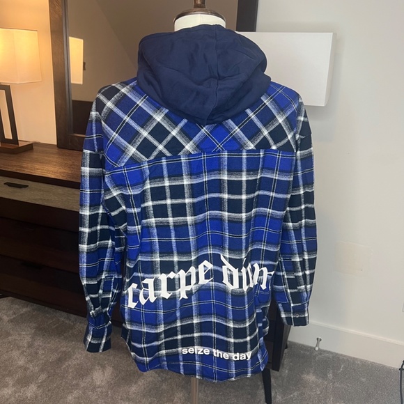 FIVE CM Carpe Diem panel hoodie. (Blue) - Picture 2 of 4